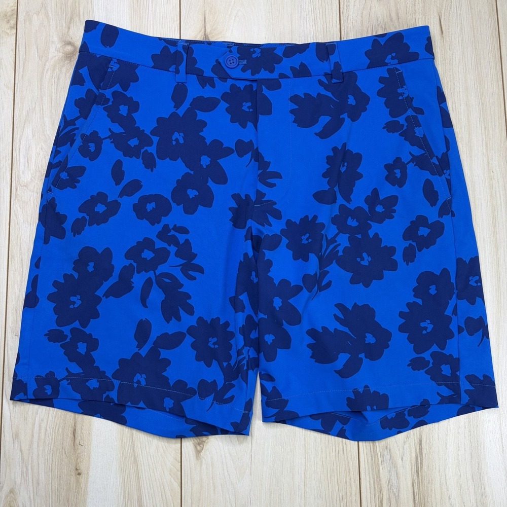 G/Fore Men's Blue Floral Pattern Golf Shorts 32 8"